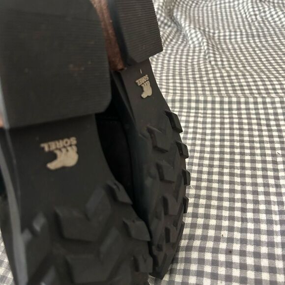 Sorel Emelie Chelsea zip Black Leather suede Ankle Bootie Women's Size 6… - Picture 4 of 9